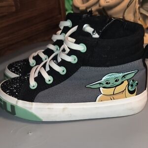 Kids Black and Gray High-Top Sneakers